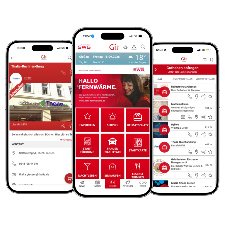 Giessen App - Stadtgutschein